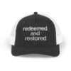 Religious Redeemed and Restored Trucker Cap, Men's Snapback Christian Faith Mesh Hat