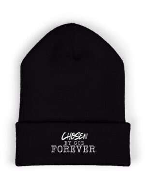 Chosen by God Forever – Christian Beanies for Men | Faith Embroidery Beanie Gift | God Chose Us, Embroidered Cuffed Beanie