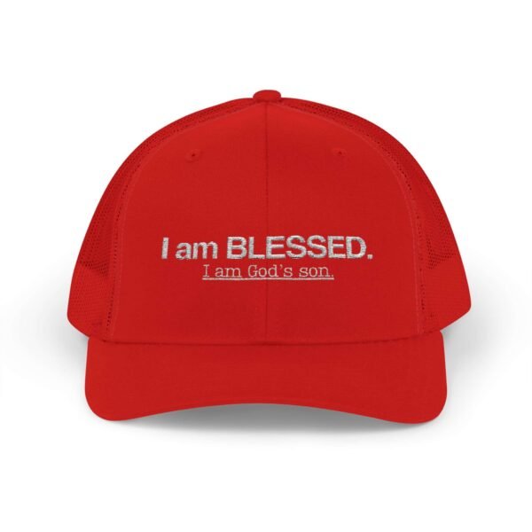 Blessed Hat for Men, Fun Snapback Trucker Hat for Men- “I Am Blessed: I Am God’s Son”
