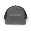 Funny Christian Snapback Trucker Hat for Men: “Satan, Don’t Test Me… I Am a Man of God", Embroidered Snapback