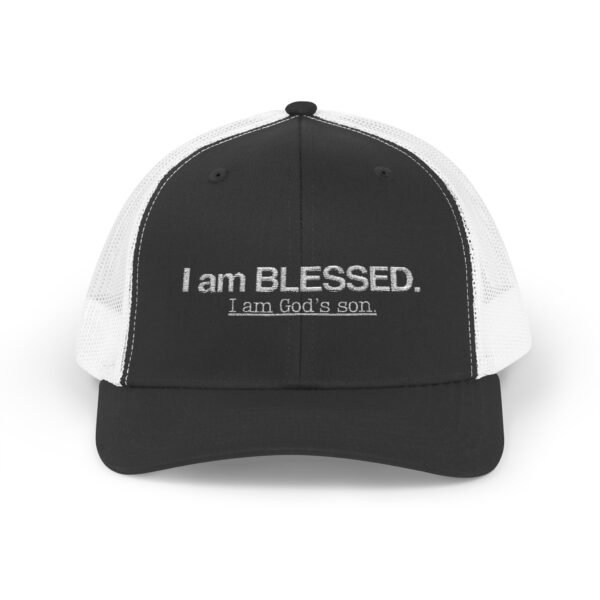 Blessed Hat for Men, Fun Snapback Trucker Hat for Men- “I Am Blessed: I Am God’s Son”