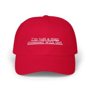6735783539564689525_2048.jpeg Christian Men’s Cap – Embroidered “Just a Man Obsessed With God” Baseball Hat, Faith Hat, Cool Christian Gift Ideas for Him