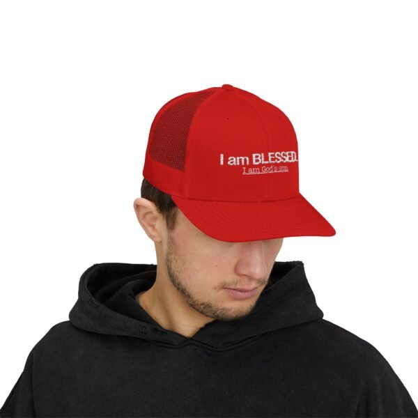 Blessed Hat for Men, Fun Snapback Trucker Hat for Men- “I Am Blessed: I Am God’s Son”