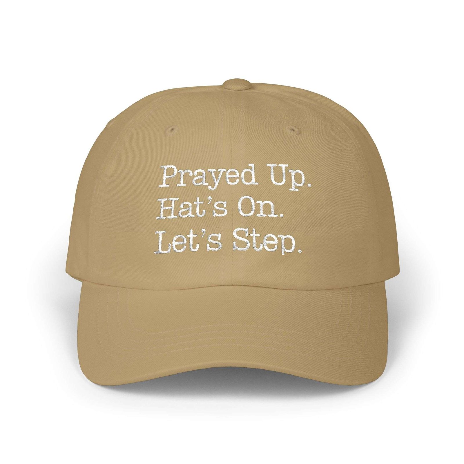 Dad Hat Dad: "Prayed Up. Hat’s On. Let’s Step." Embroidered Christian Baseball Hat for Men - Image 4