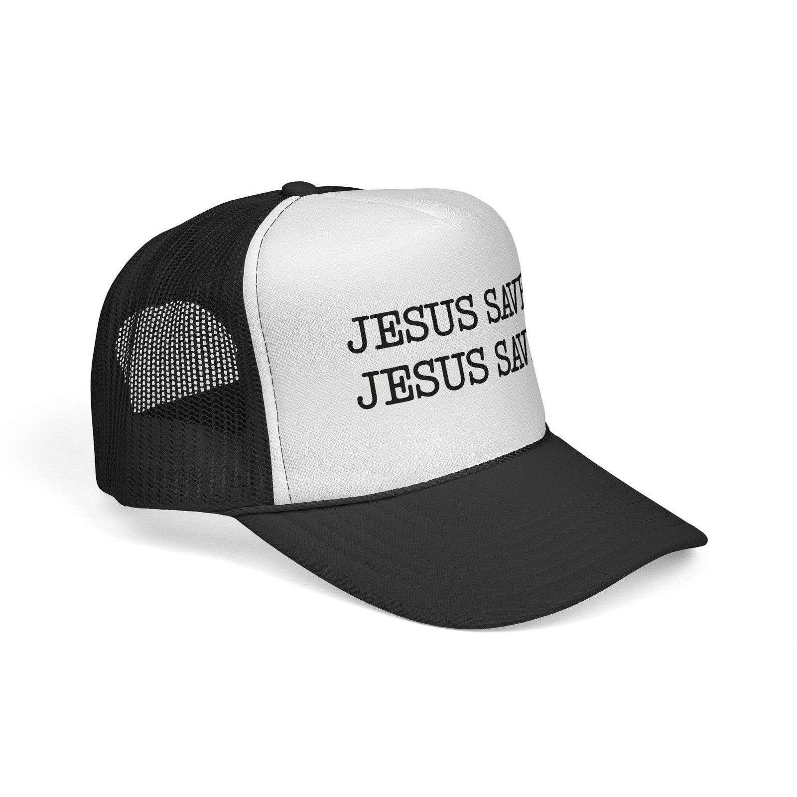 Jesus Saves Jesus Saves Trucker Hat — Vintage Mesh Baseball Cap, Stylish Christian Trucker Hat Men, Christian Gift Ideas for Men - Image 2