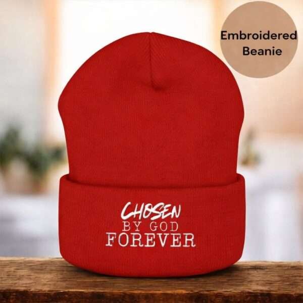 Unisex Beanie Hats For Christians, I Am Chosen Bible Verse Beanie, Bible Verse Hat, Faith-Based Apparel