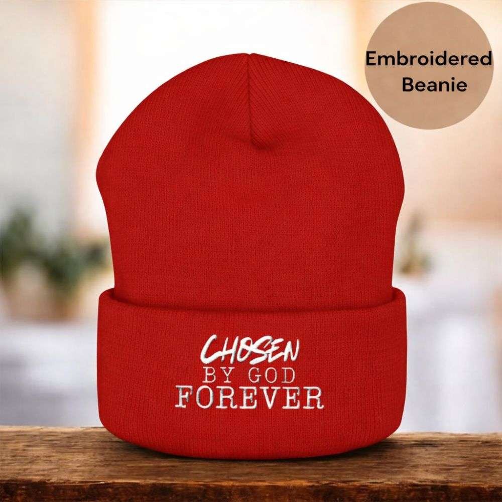 Unisex Beanie Hats For Christians, I Am Chosen Bible Verse Beanie, Bible Verse Hat, Faith-Based Apparel - Image 6