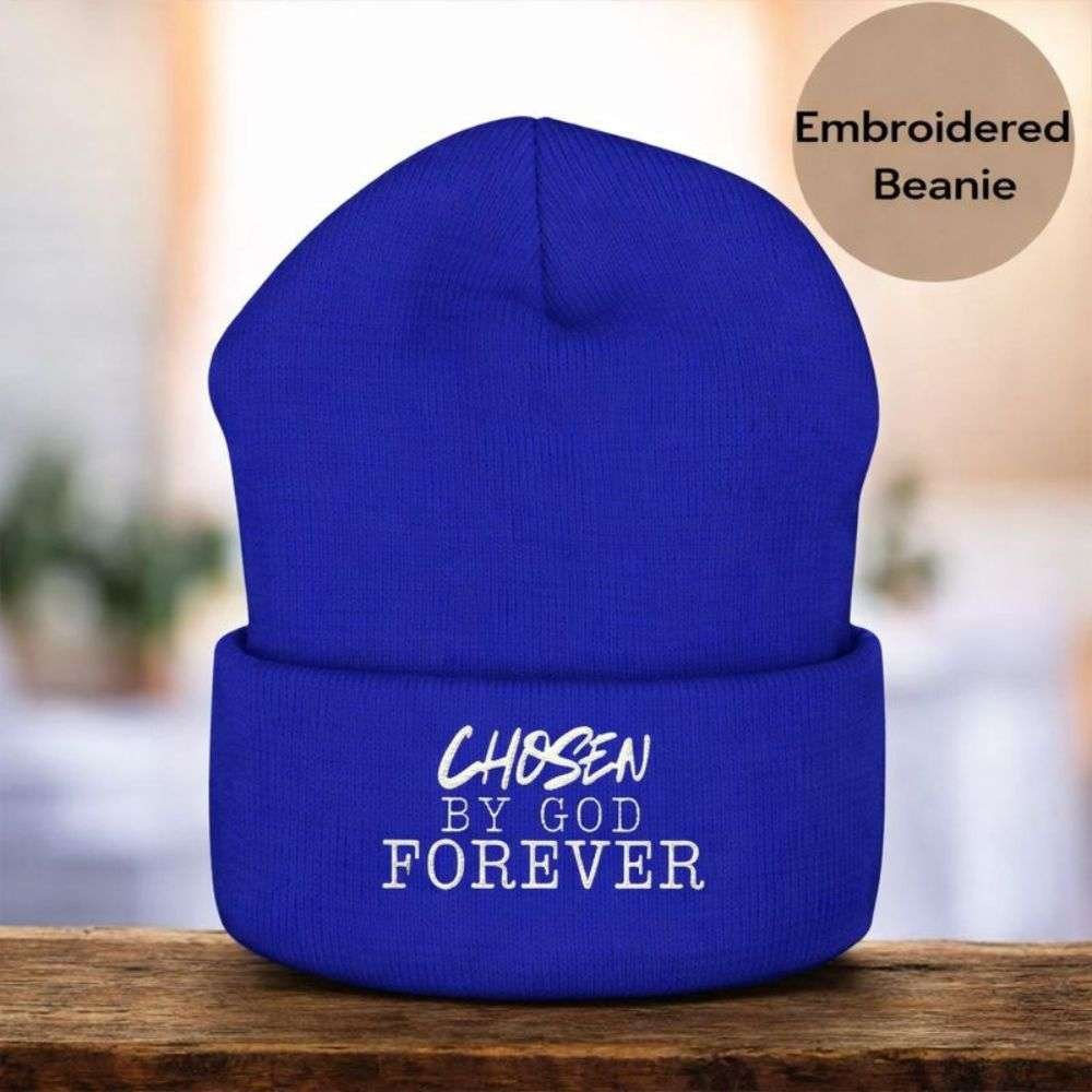 Unisex Beanie Hats For Christians, I Am Chosen Bible Verse Beanie, Bible Verse Hat, Faith-Based Apparel - Image 4