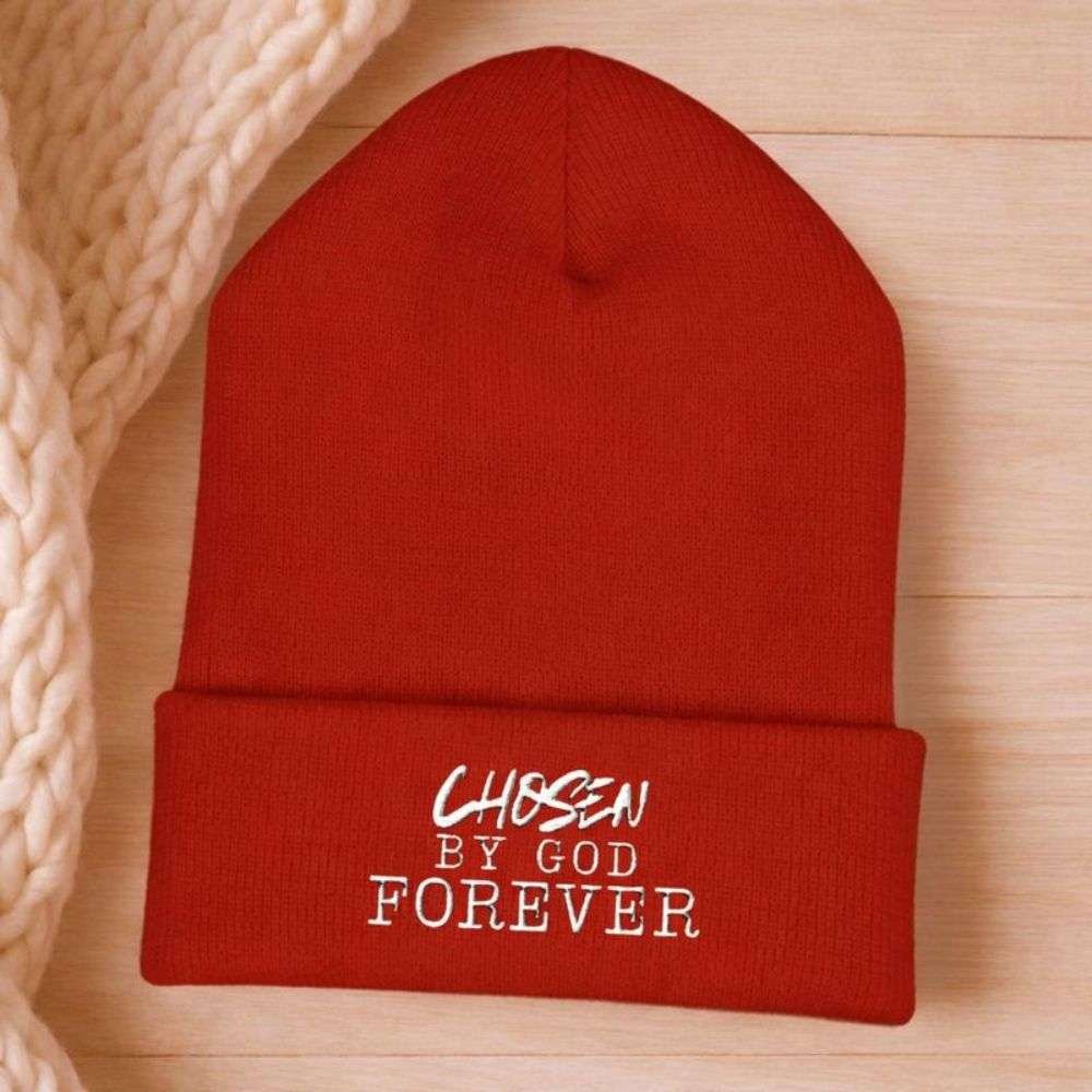 Unisex Beanie Hats For Christians, I Am Chosen Bible Verse Beanie, Bible Verse Hat, Faith-Based Apparel - Image 5