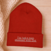Embroidered Religious Beanie for Men – “I’m Just a Man Obsessed With God” Christian Winter Hat, Faith Apparel