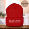 Embroidered Religious Beanie for women  – “I’m Just a Woman Obsessed With God” Christian Winter Hat, Faith Apparel