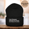 Daughter of the King Beanie, Chosen by God” Women’s Cuffed Beanie – Winter Hat, Faith-Based Gift for Her