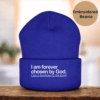 Daughter of the King Beanie, Chosen by God” Women’s Cuffed Beanie – Winter Hat, Faith-Based Gift for Her